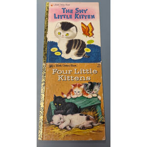 Lot of 2 Little Golden Books "The Shy Little Kitten"/"Four Little Kittens"